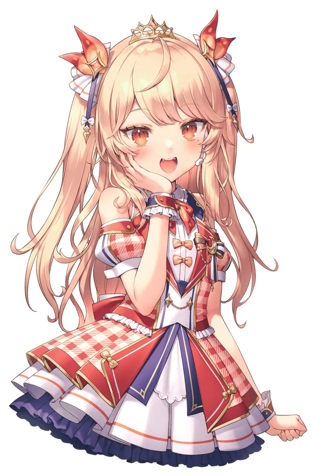 金髪のツインテールを持つ可愛らしいアニメの少女