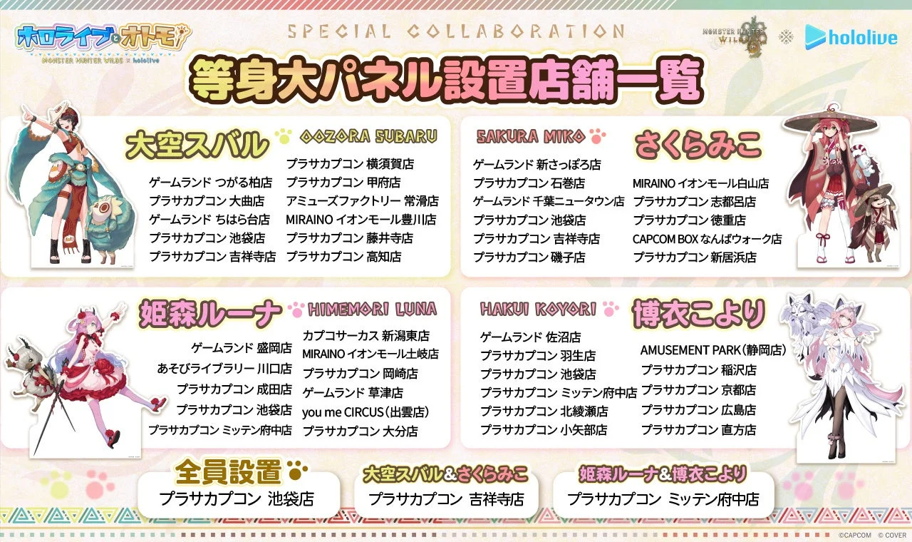 等身大パネル設置店舗一覧