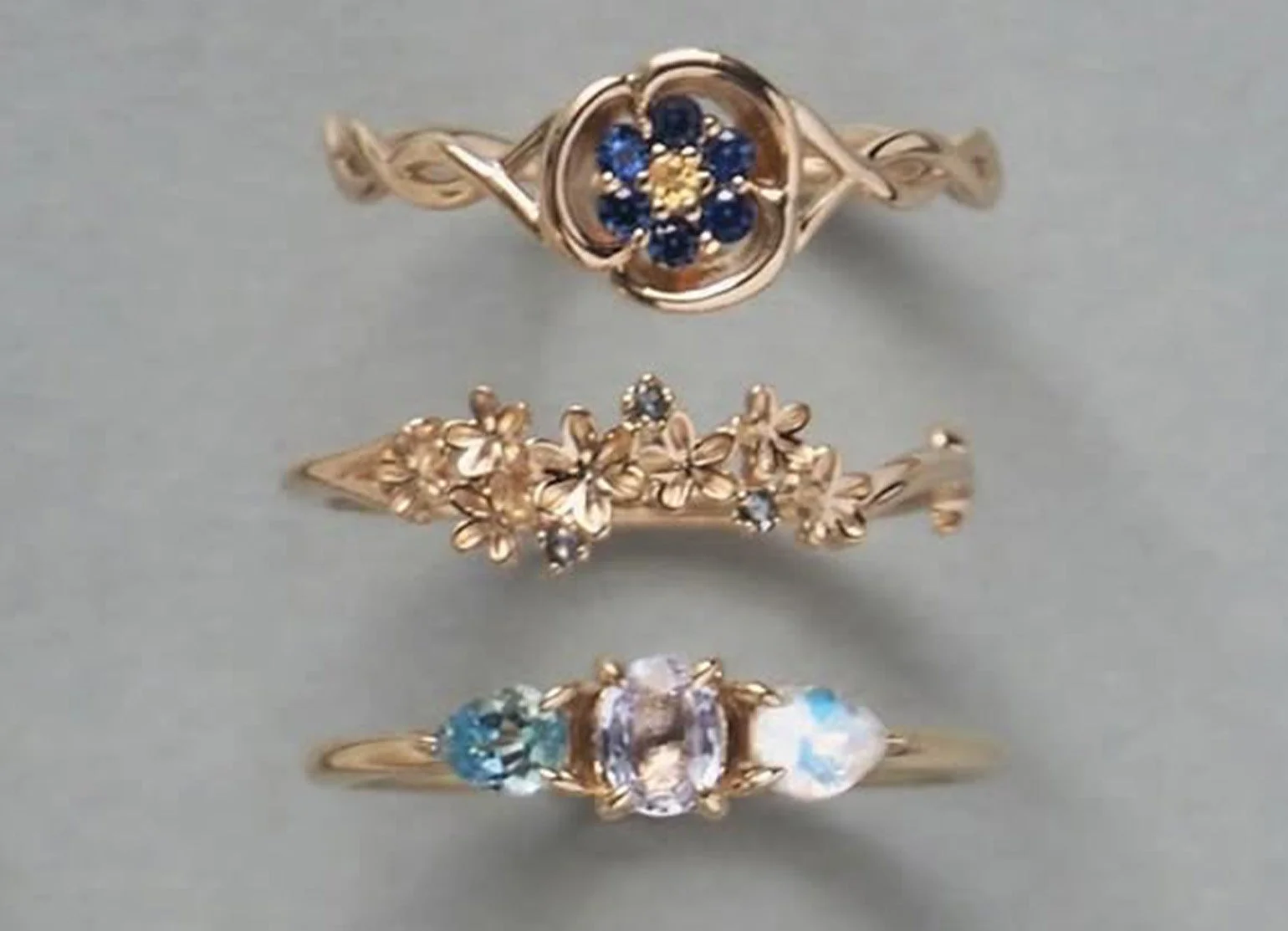 ゴールドのリング3点