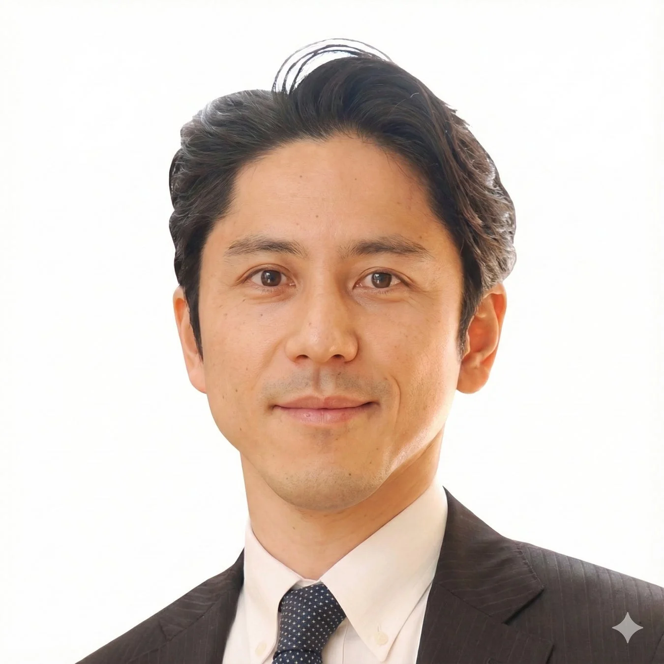スーツ姿の男性の顔写真です。カメラをまっすぐ見つめており、真面目で信頼感のある印象を与えます。