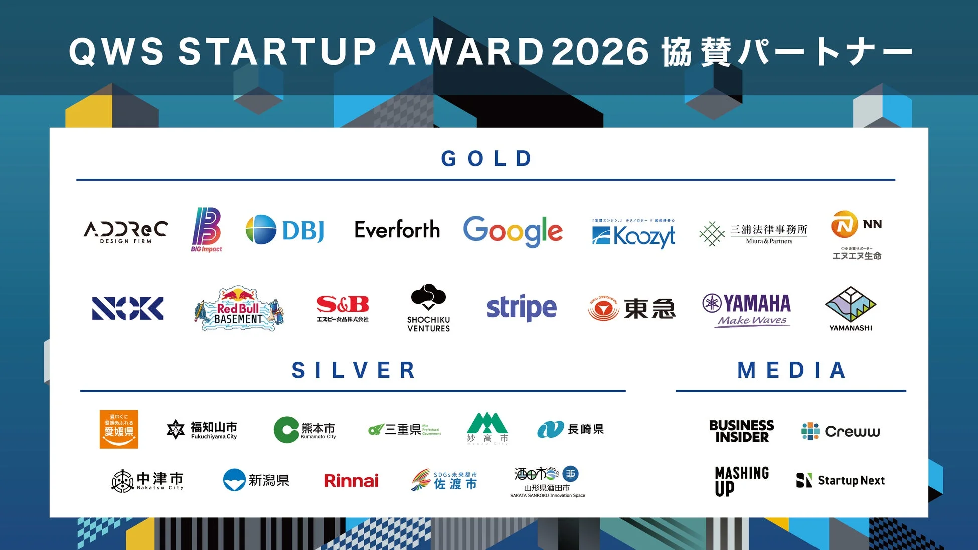 QWS STARTUP AWARD 2026 協賛パートナー