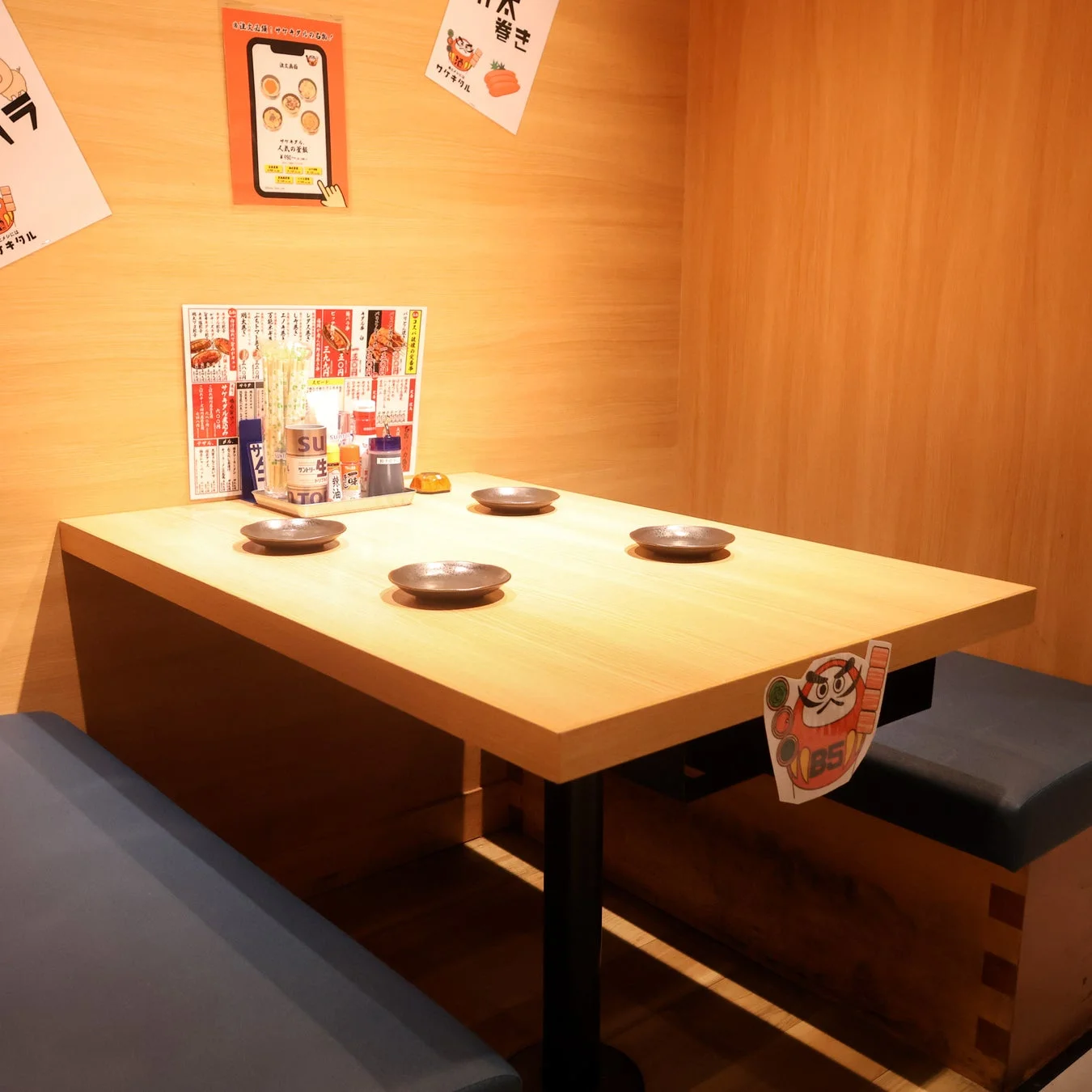 ブース席とスマホ注文