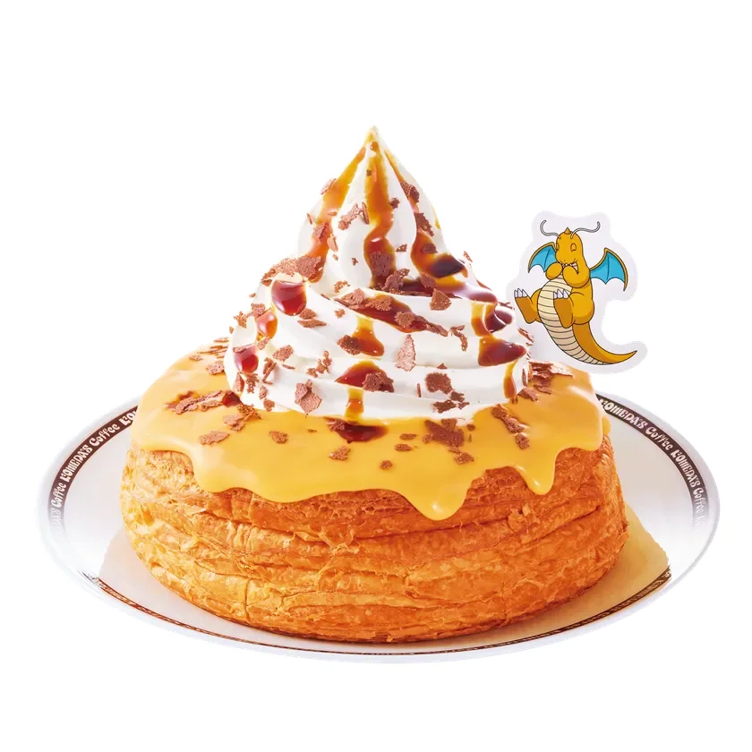 【コメダ珈琲店・おかげ庵】カイリューのシロノワール カスタードプリン