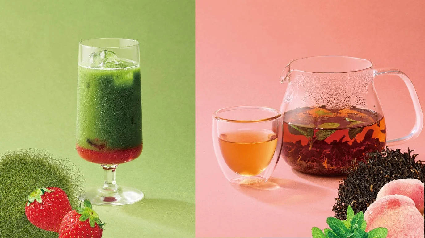 桃とミントの和紅茶と苺グリーンティー