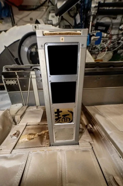 国際宇宙ステーションの内部で実験装置