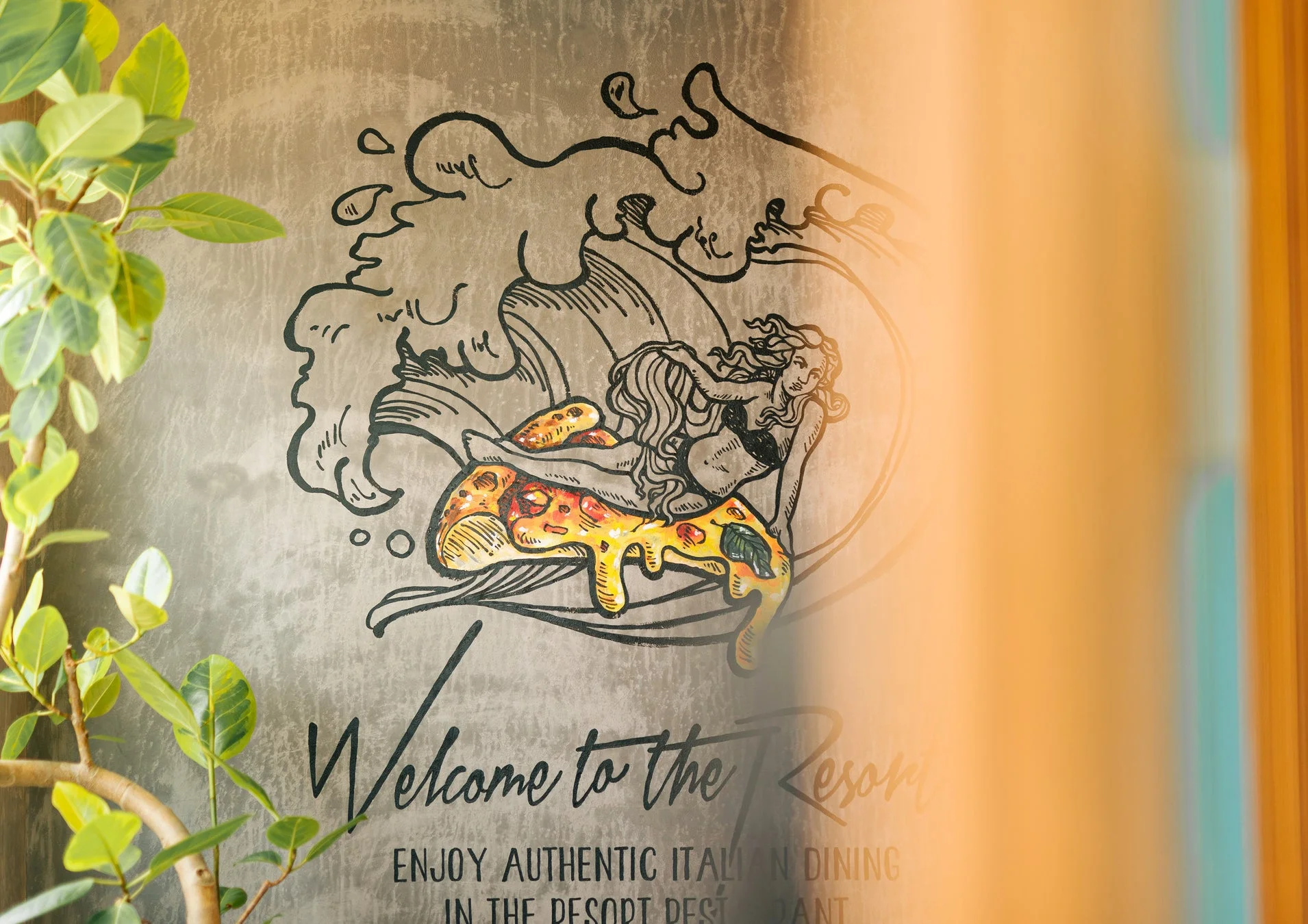 PISOLAのリゾート風壁画