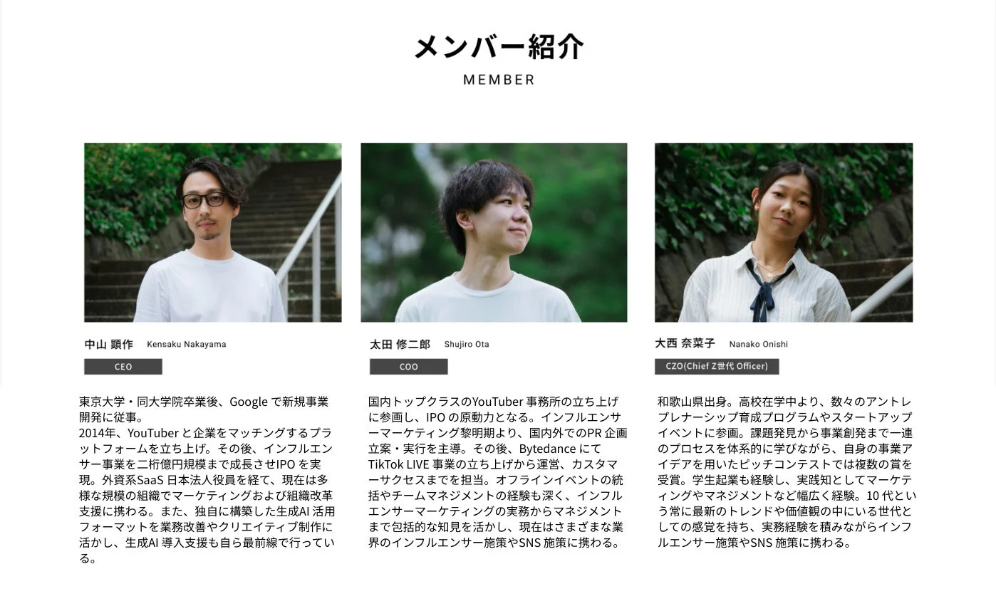 Tristella株式会社 メンバー紹介