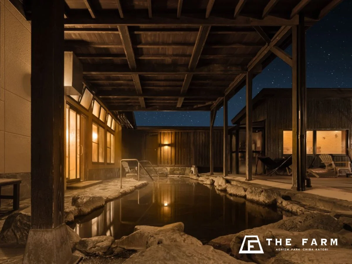 露天風呂、温泉、夜景