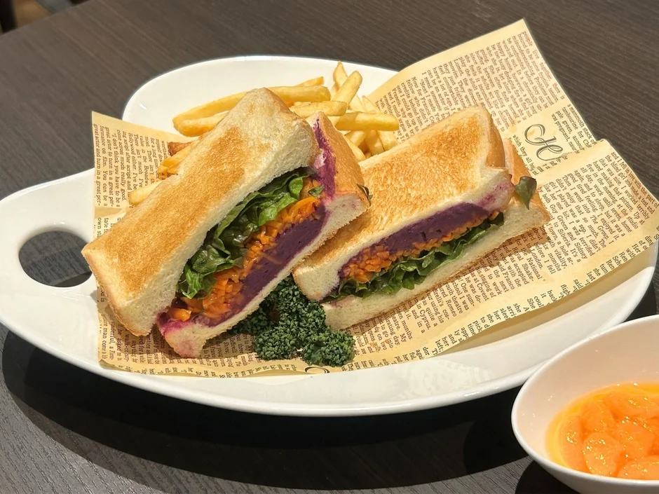 麗奈の紫芋とみかんジャムのホットサンド