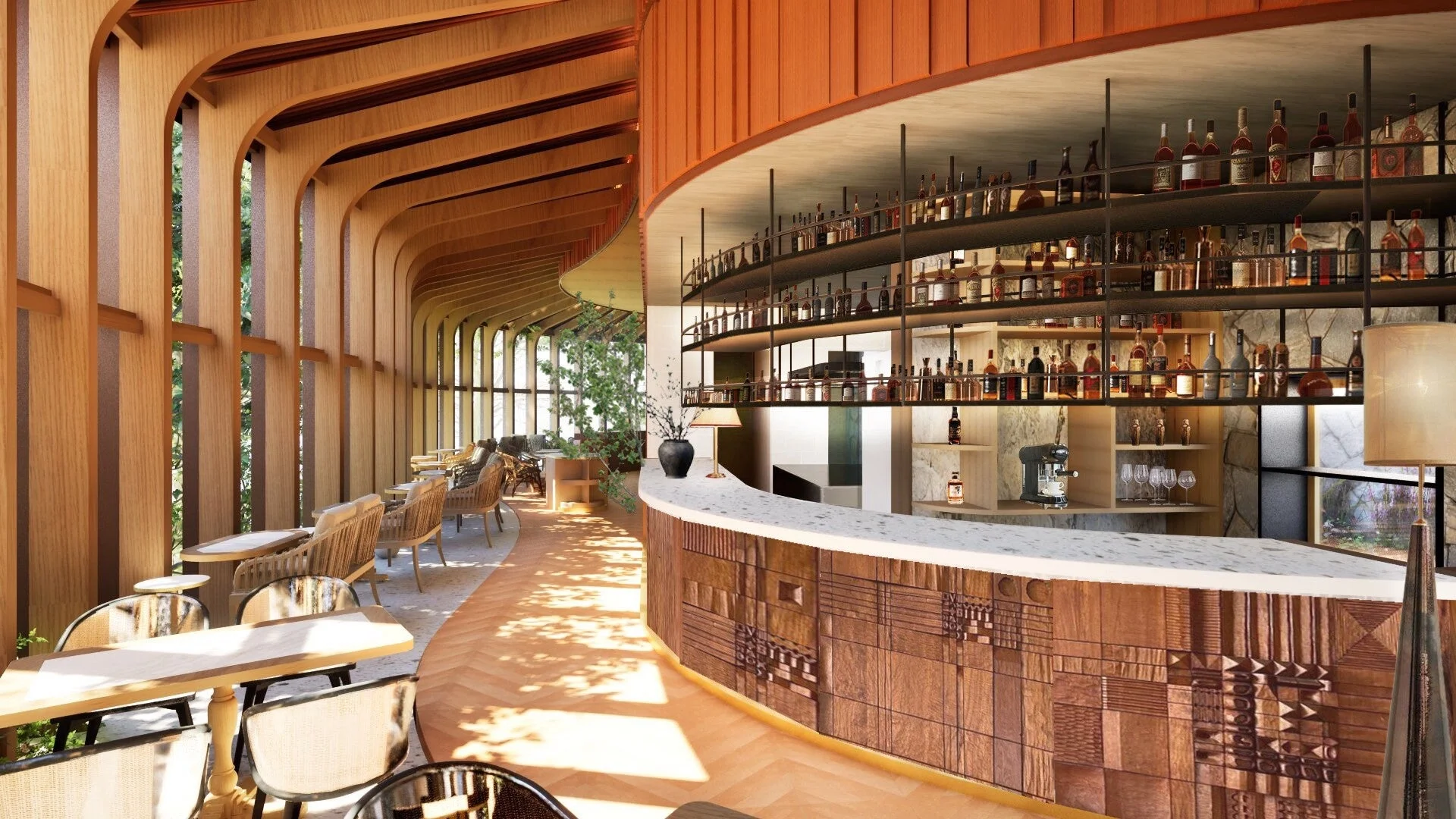 バーまたはレストランの内部