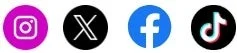 Instagram, X, Facebook, TikTok