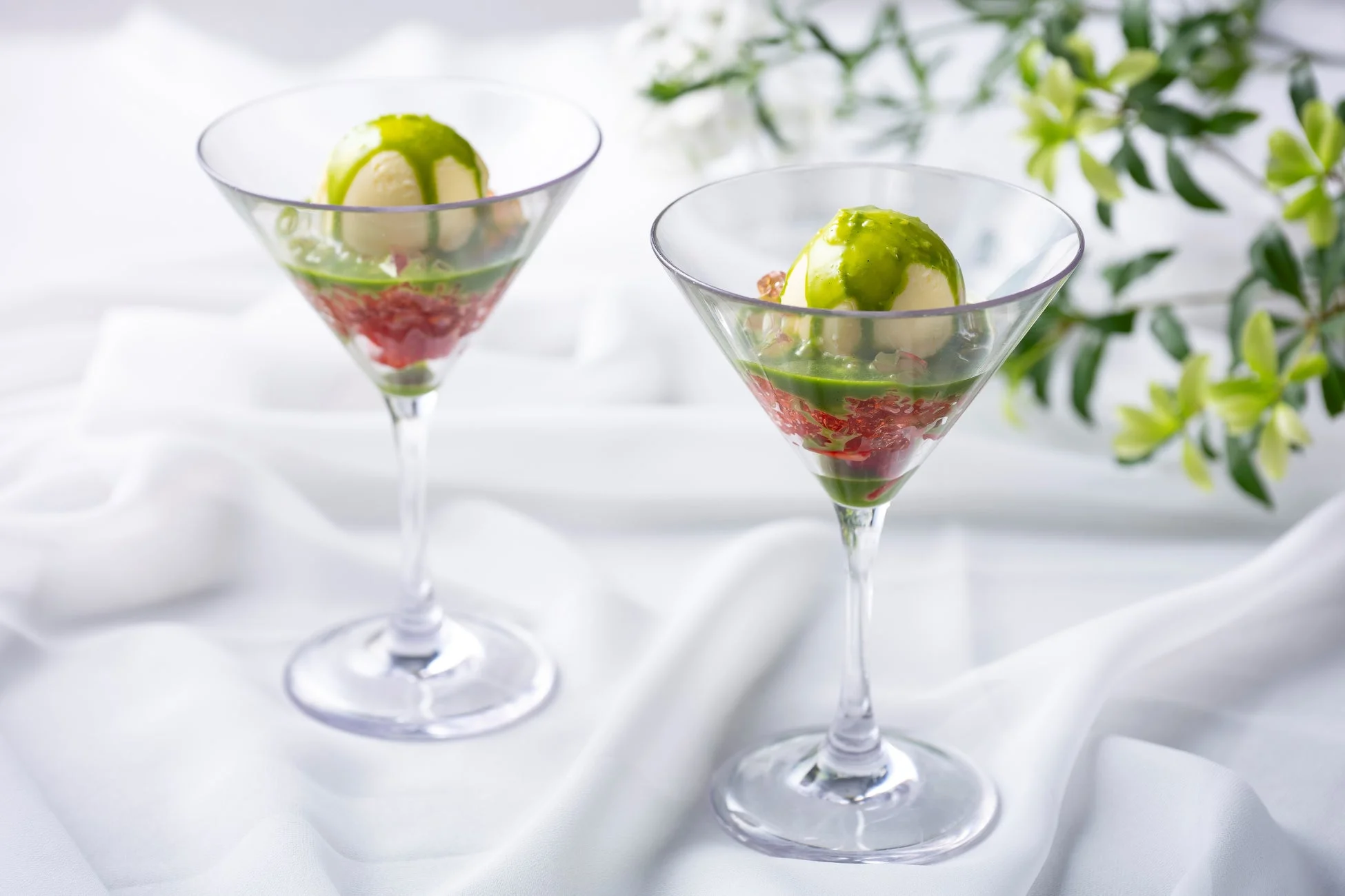 抹茶といちごのアミューズ