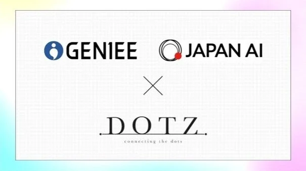 GENIEE、JAPAN AI、DOTZのロゴ