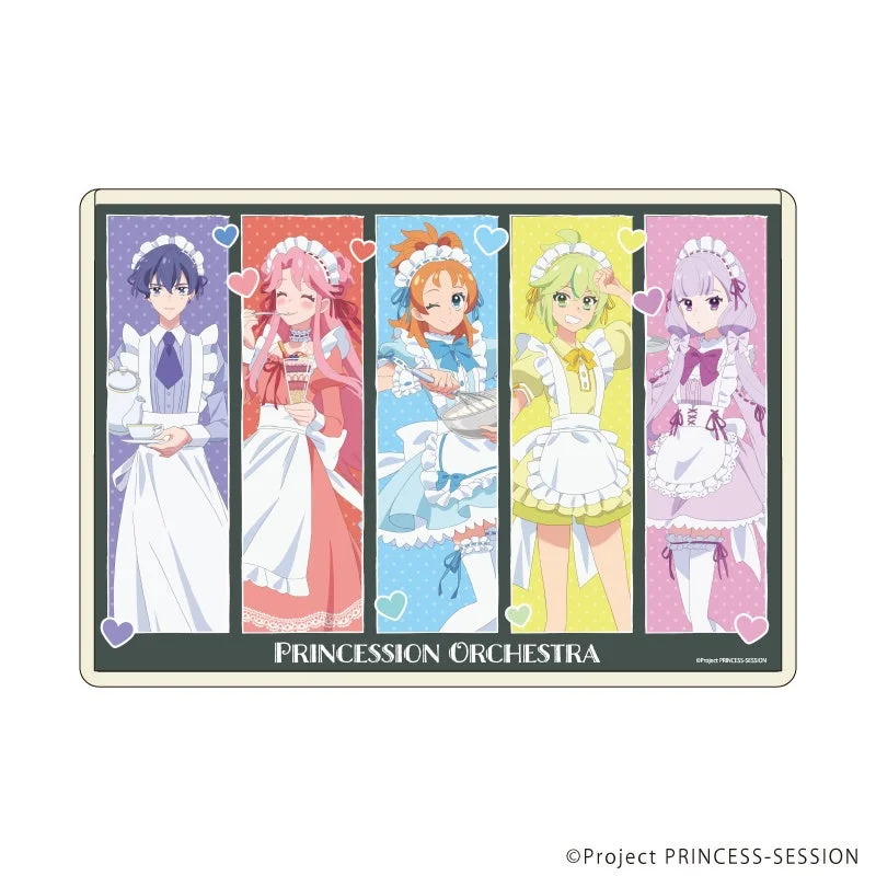 メイド衣装のキャラクター集合イラストがデザインされたキャラクリアケース