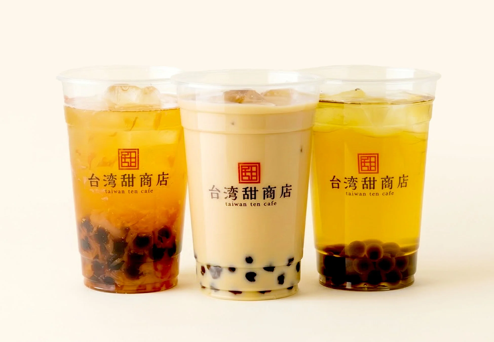 「台湾甜商店」のタピオカドリンク3種