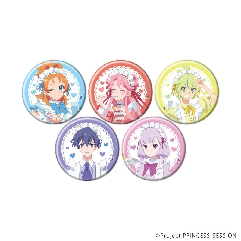 メイド衣装のキャラクターがデザインされた缶バッジ