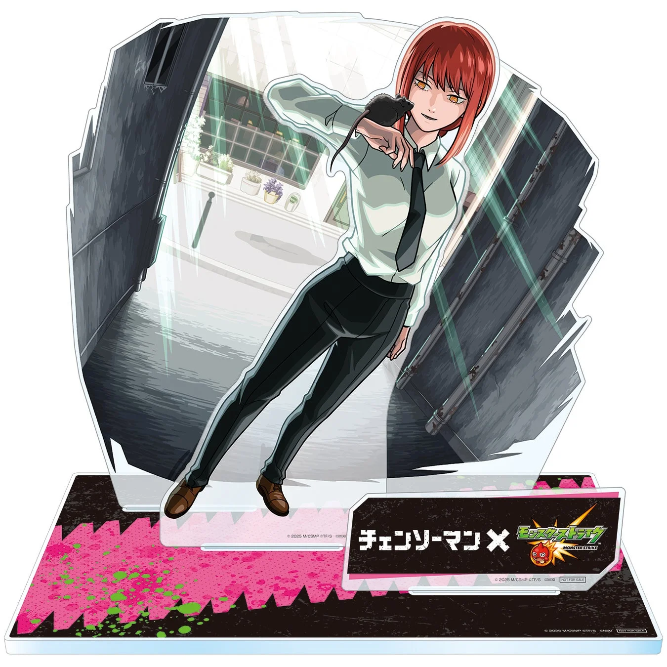 人気アニメ『チェンソーマン』のマキマがネズミを手にしているアクリルスタンド