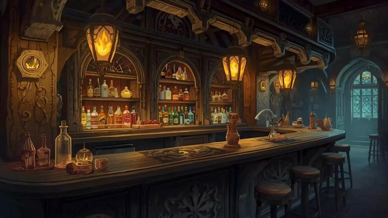 レトロでファンタジーなバーの内装