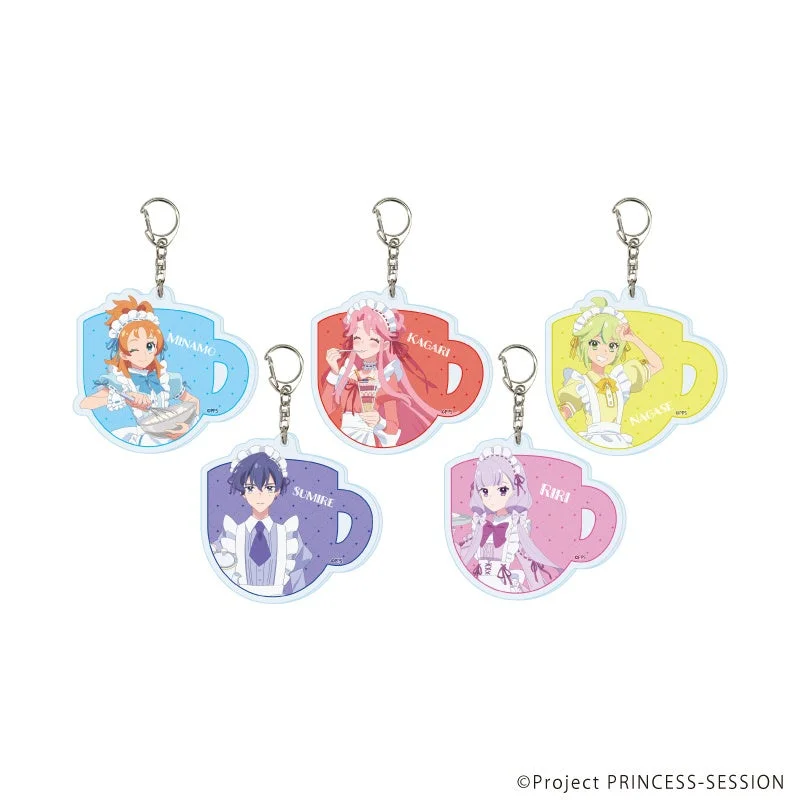 メイド衣装のキャラクターがデザインされたアクリルキーホルダー
