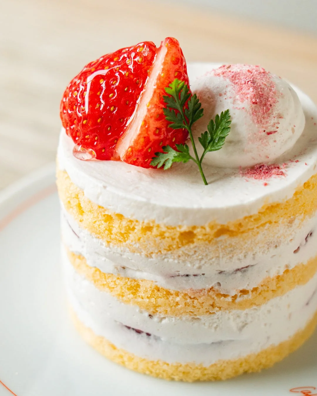 桜ショートケーキアップ