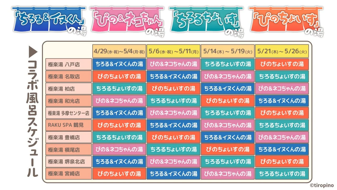 コラボ風呂スケジュール