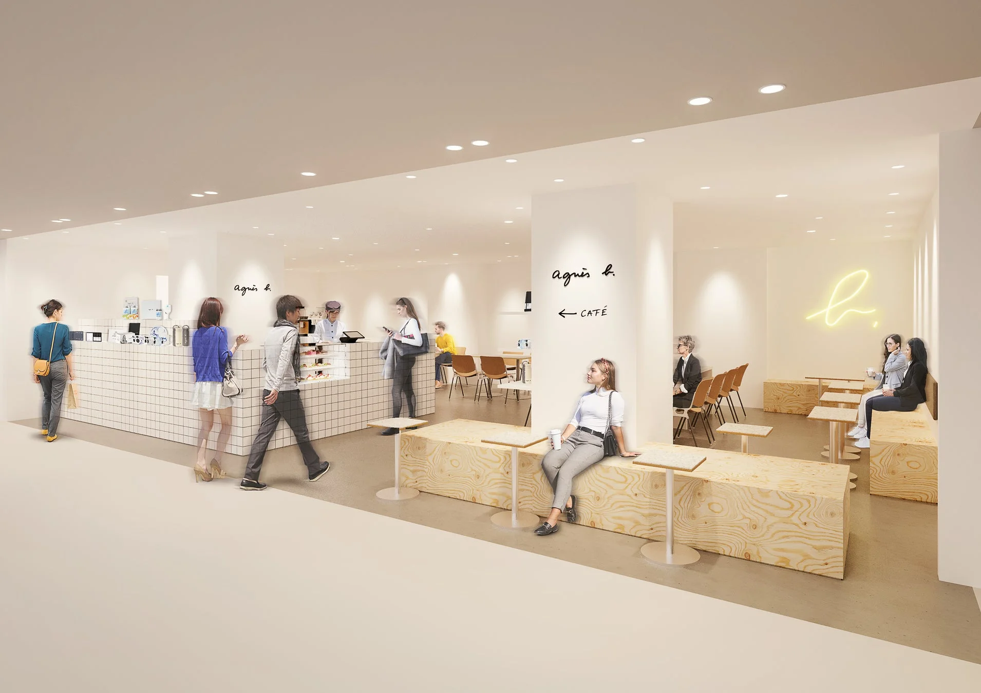 カフェ店舗内装の画像