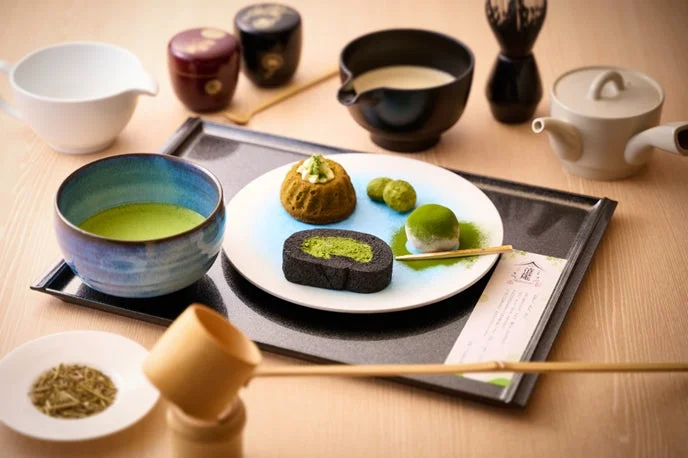 日本茶カフェ清遊庵での抹茶と和菓子