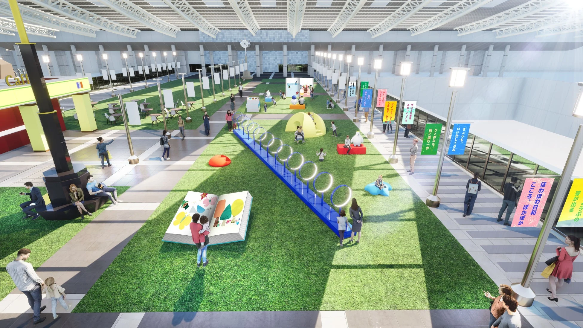 時空の広場のアート展示風景