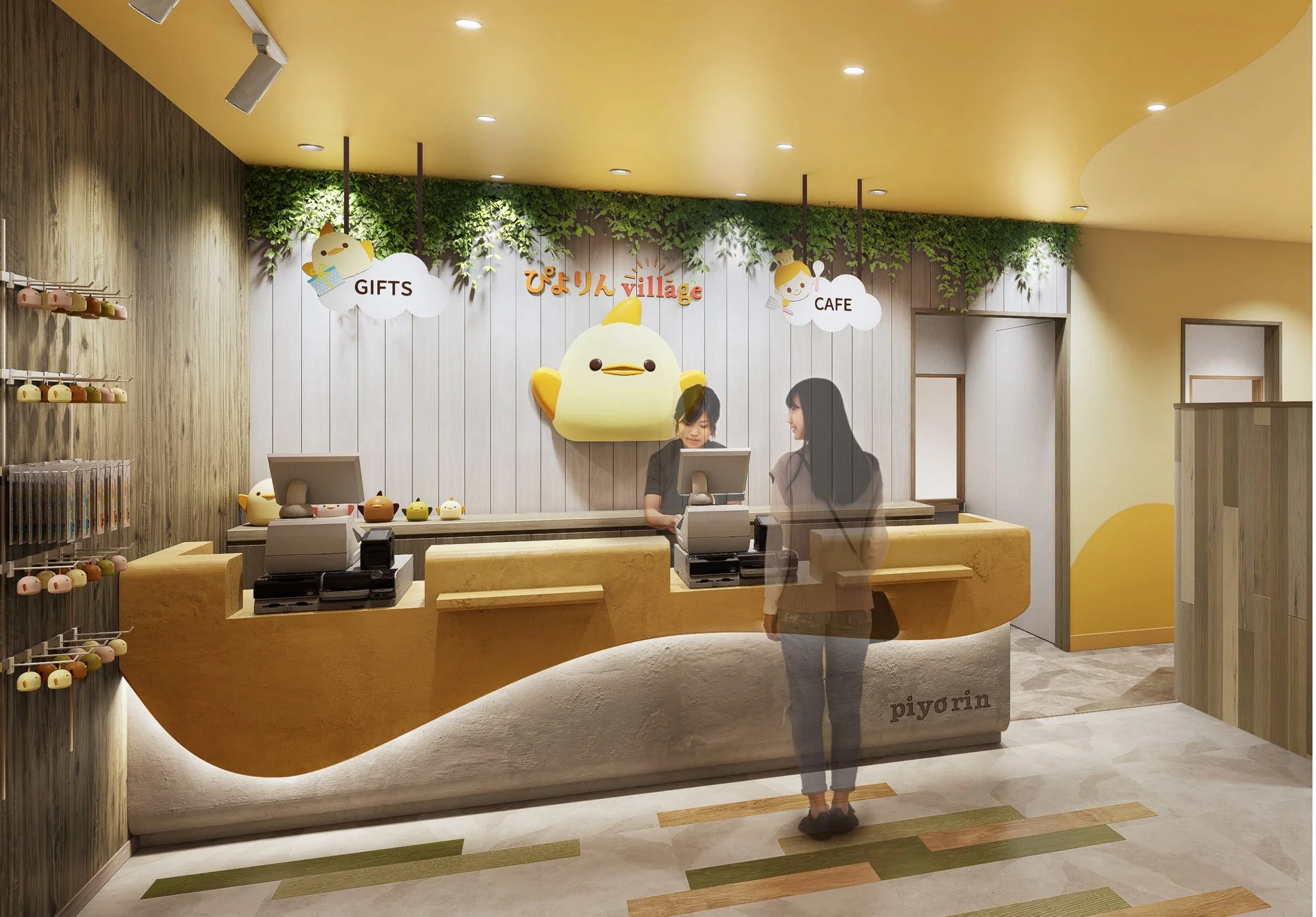 ギフトショップ内装、レジカウンター