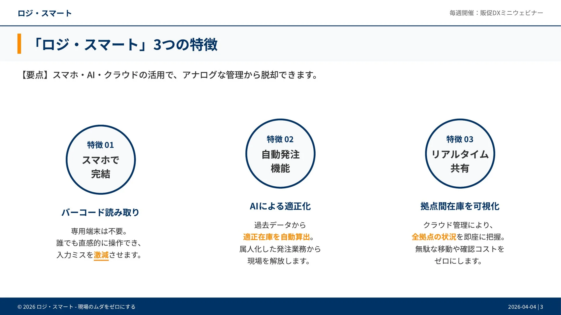 ウェビナーで活用されるスライド例