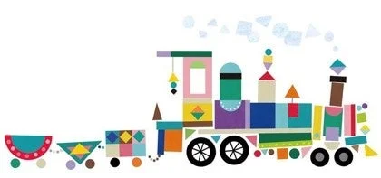 列車モチーフのスタンプラリー台紙イメージ