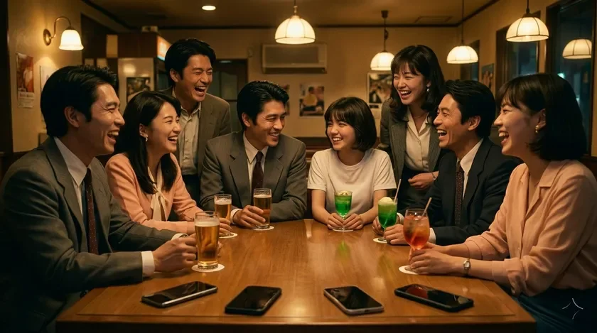 居酒屋で談笑するグループ