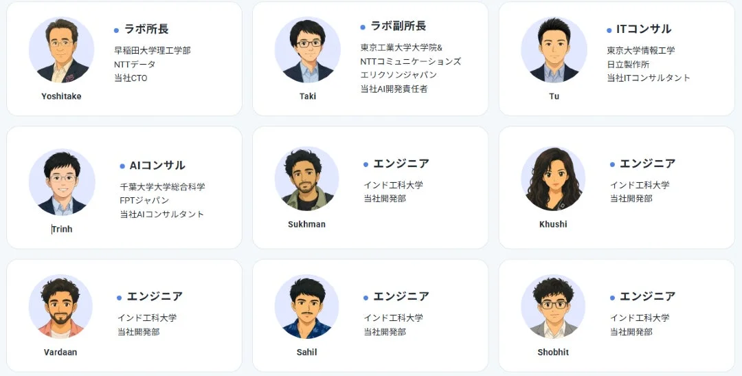 日本側開発チームのメンバー