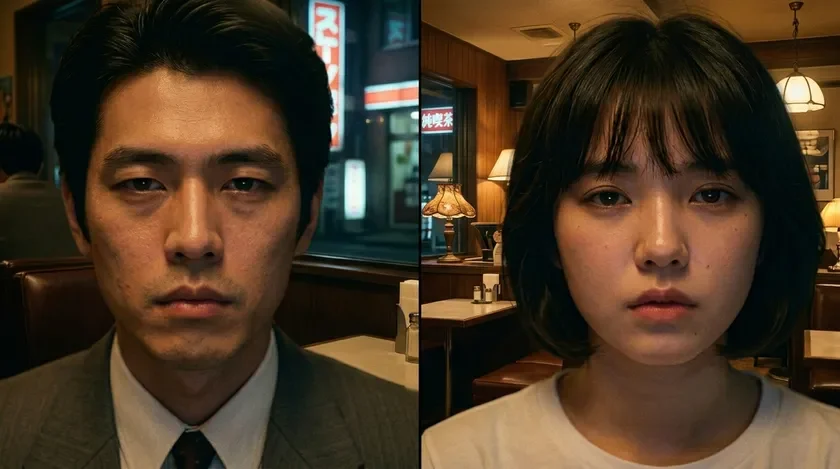 男女の分割画面