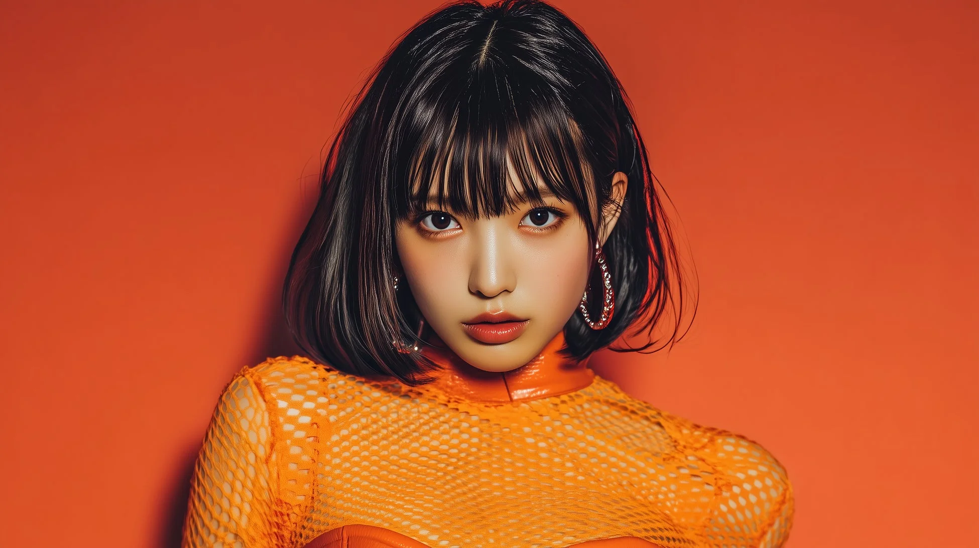 ショートヘアの若いアジア人女性のポートレート