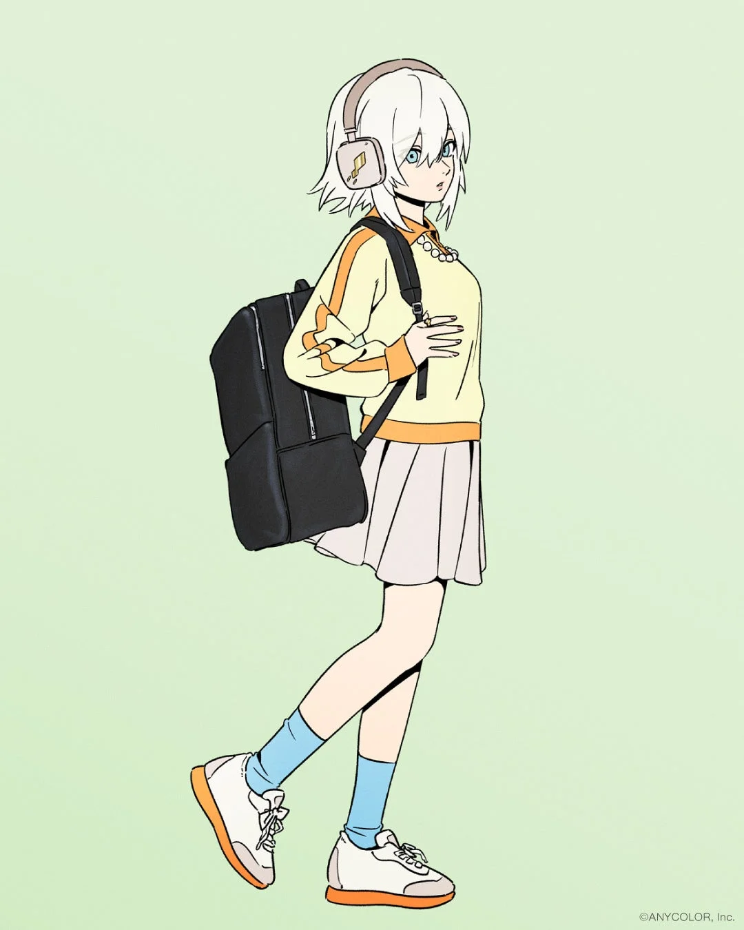 少女とリュックのイラスト