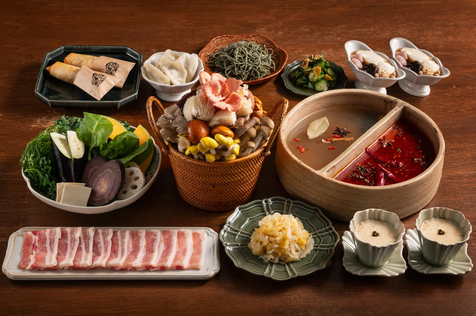 酸菜きのこコース全景