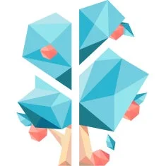 青い幾何学的な木