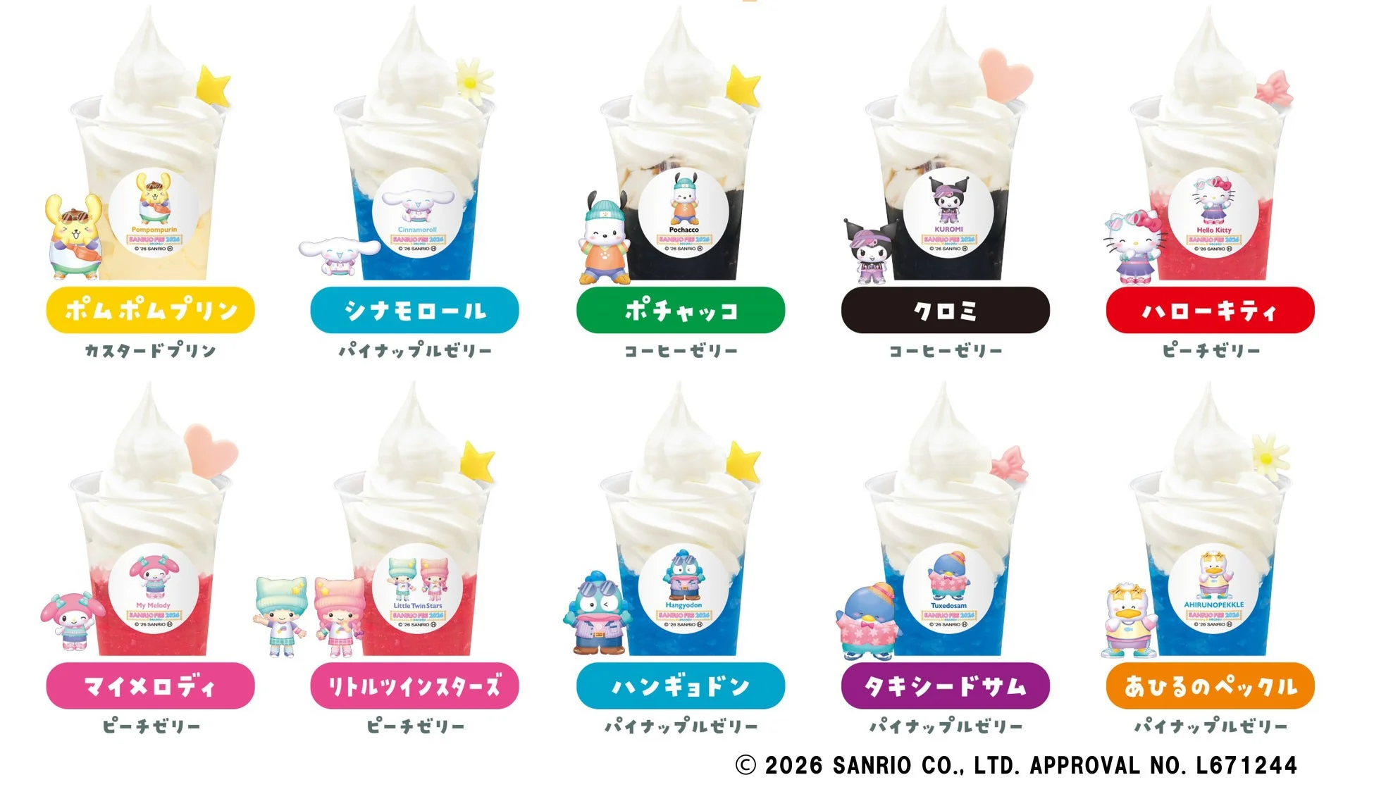 サンリオキャラクターズをイメージしたmilkyサンデー