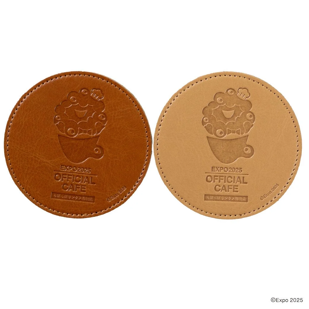 茶・ベージュセットのミャクミャク コースター