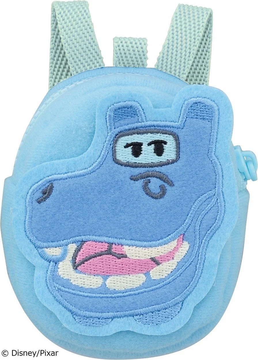 水色のカバ風キャラクター ミニリュック型ポーチ