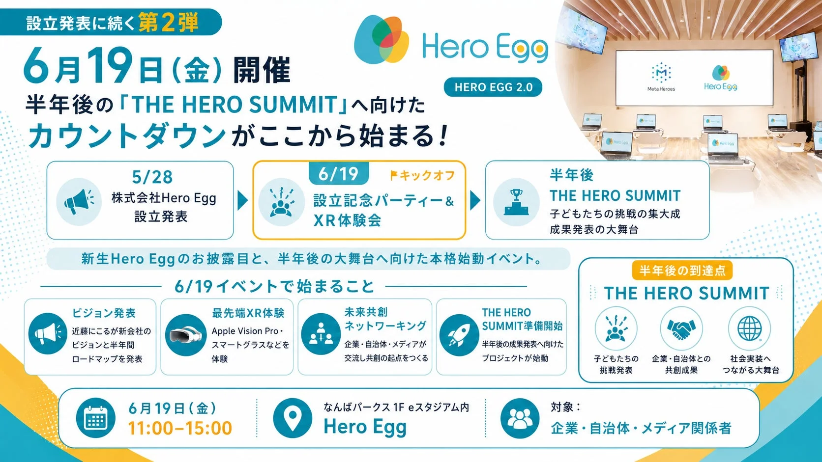 Hero Egg 設立発表に続く第2弾イベント概要
