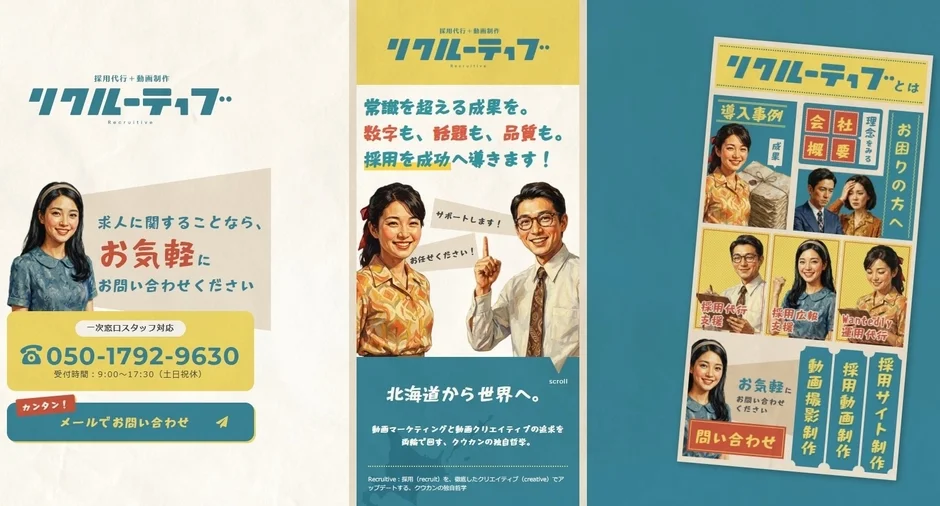 採用代行と動画制作サービス「リクルーティブ」