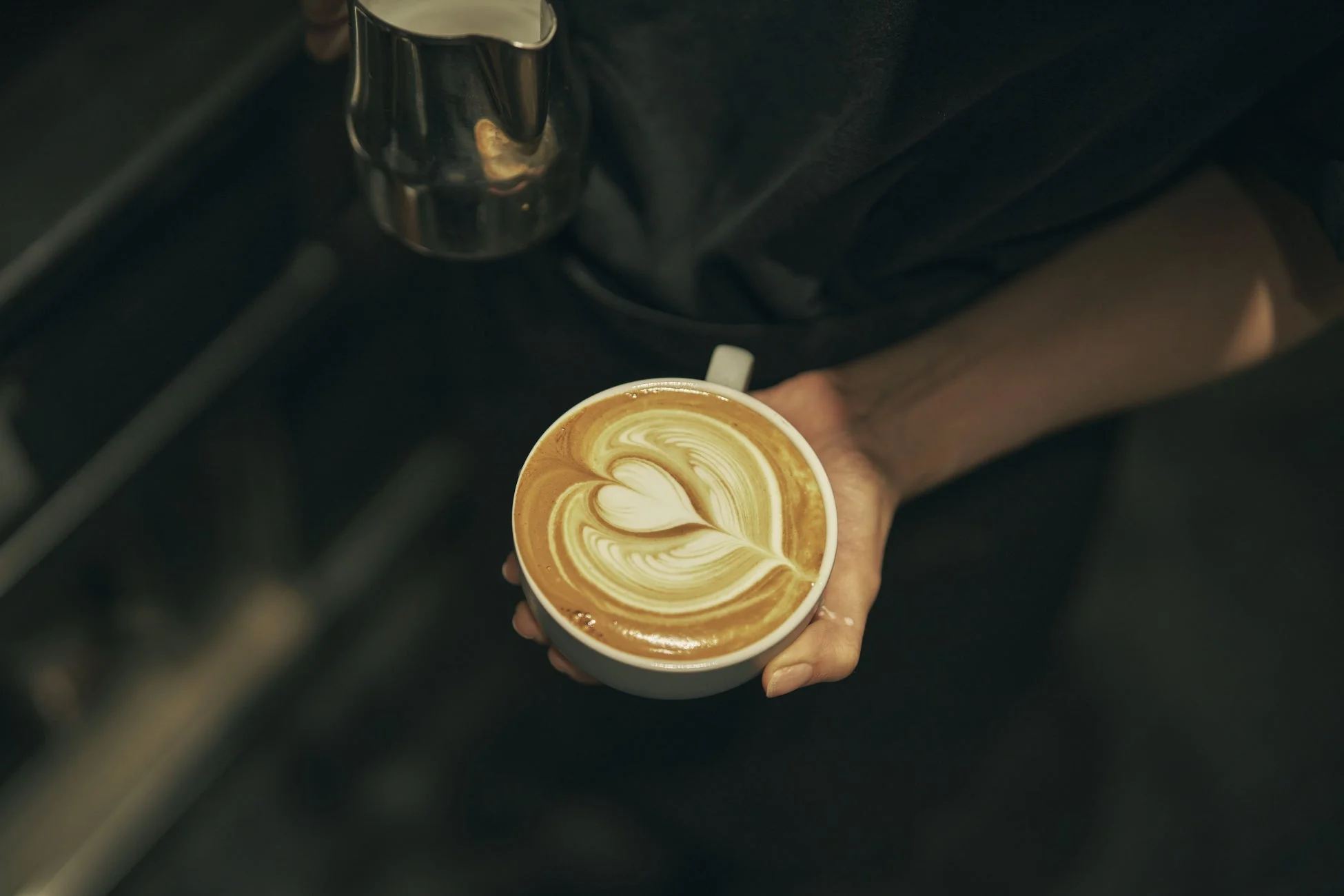 ラテアートのコーヒー
