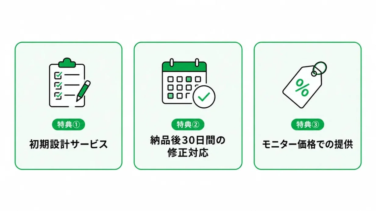 モニター申し込み限定特典