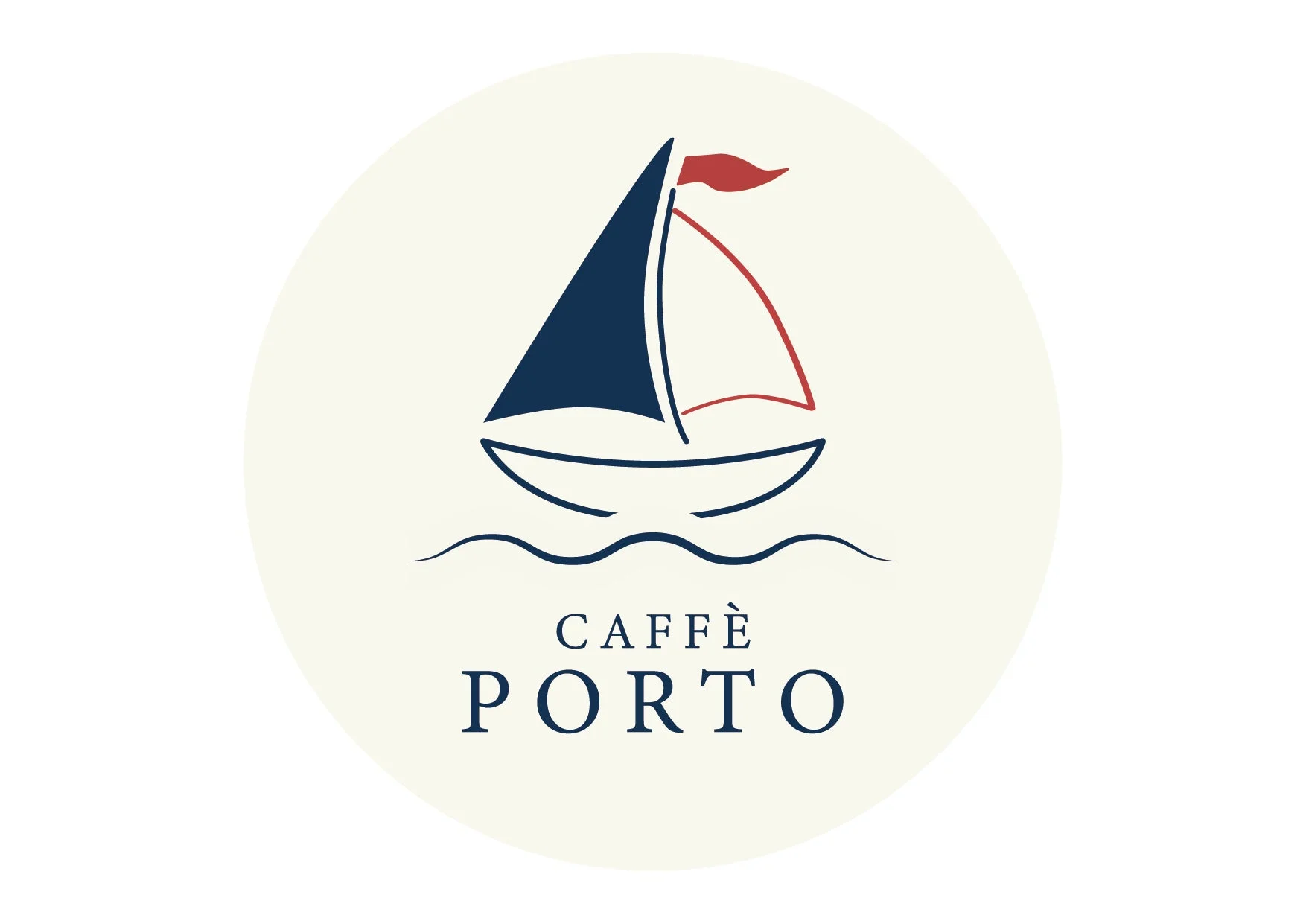 ロゴ,カフェ,コーヒー,帆船,ヨット,海,波,ブランド,航海,シンプル