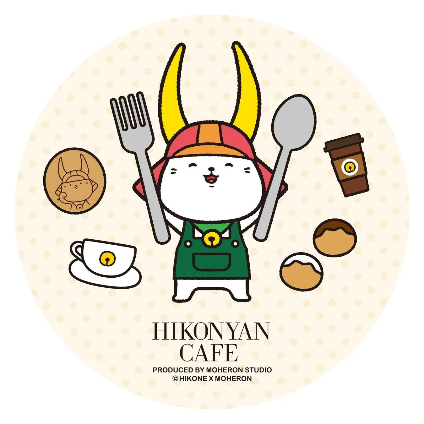 ひこにゃんカフェ オリジナルランダム缶バッジ デザイン2