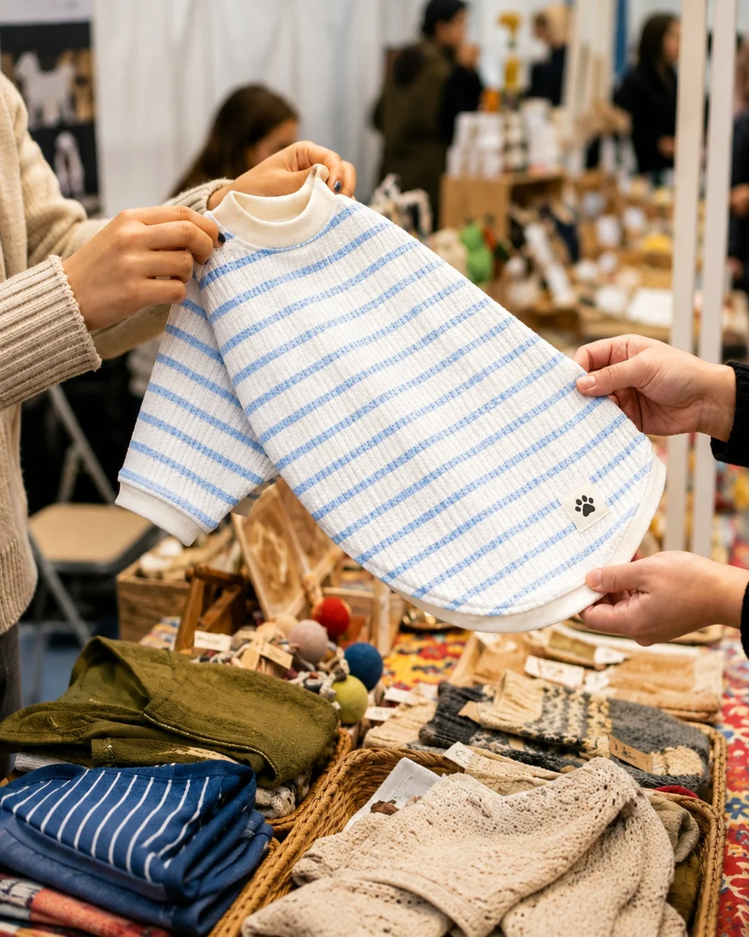 ワンコマルシェで展示されるペット服